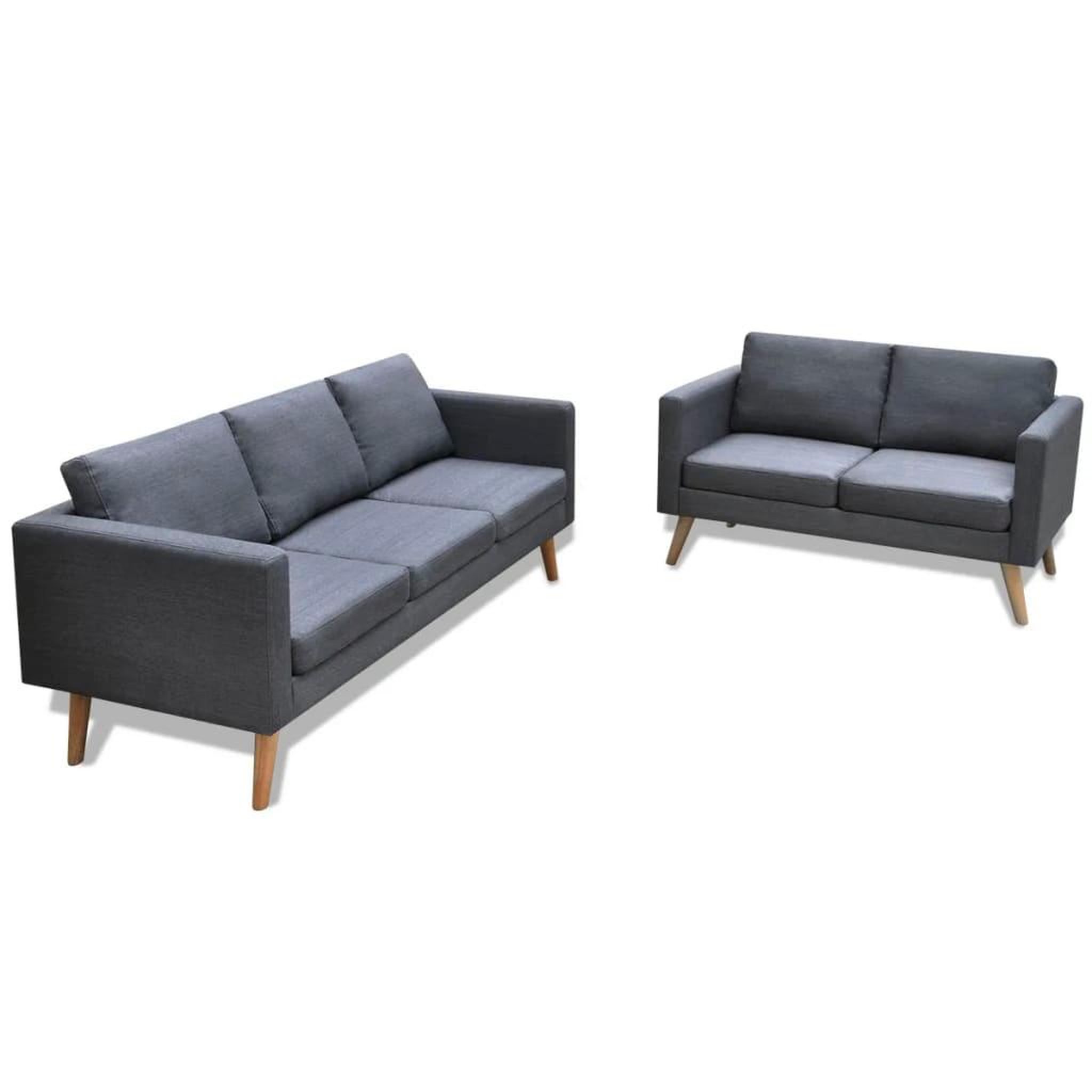 Voir la diapositive 1 : VIDAXL Ensemble de canapes a 2 places et a 3 places Tissu Gris fonce