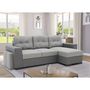 Voir la diapositive 2 : MARKET24 Canapé d'angle convertible réversible 3 places JAMES - L 245 x H 91 x P 139 cm - Coffre et 2 poufs - Anthracite et gris