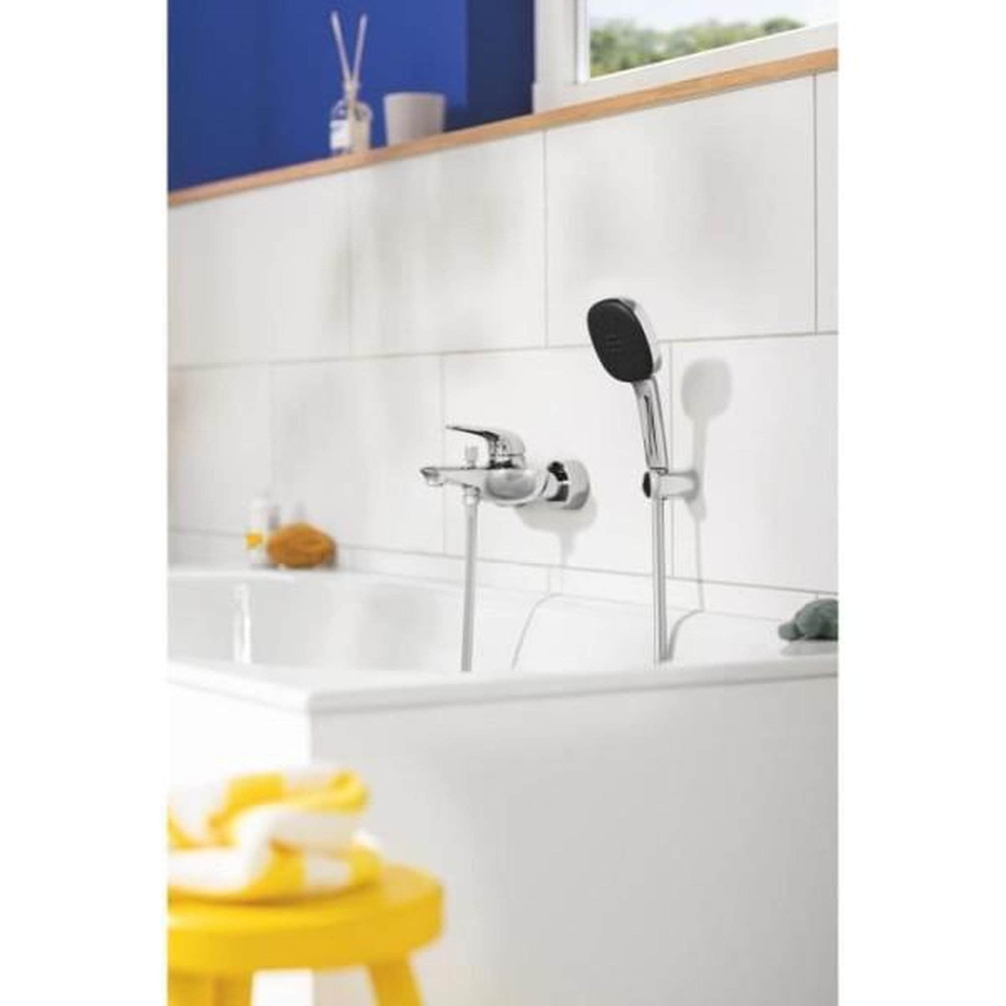 Voir la diapositive 2 : Grohe Ensemble de douche avec pommeau 2 jets, support et flexible - GROHE Vitalio Comfort 110 26399001 - Sélection facile - Economie