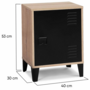 Voir la diapositive 5 : ID MARKET Table de chevet ESTER effet bois 1 porte métal noir design industriel