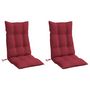Voir la diapositive 3 : VIDAXL Coussins de chaise a dossier haut lot de 2 rouge bordeaux