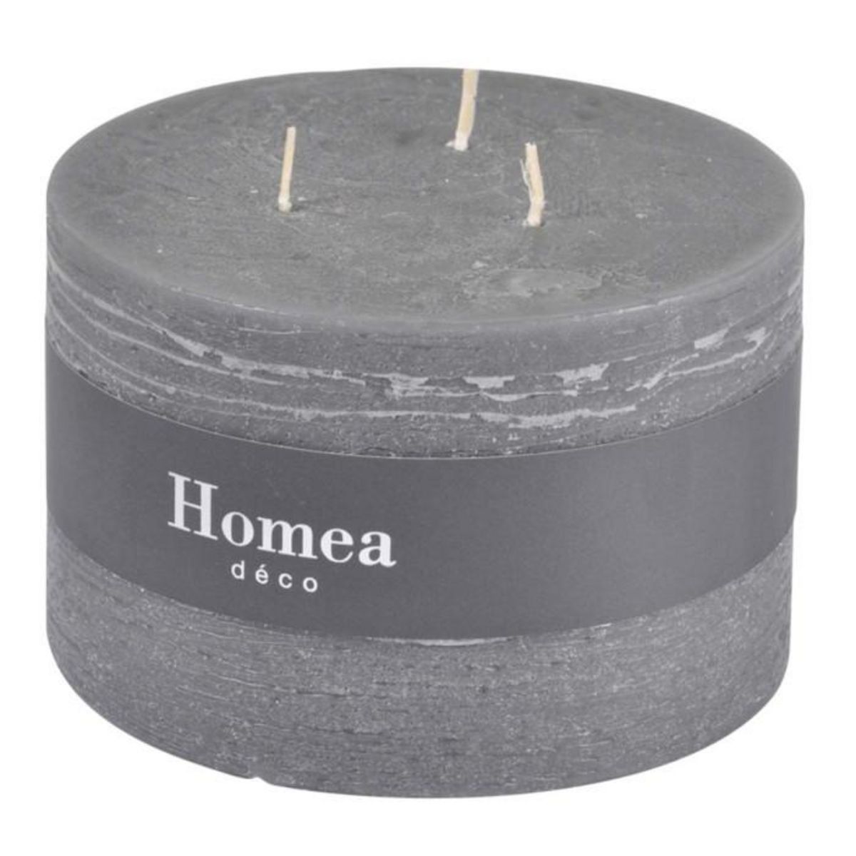 Paris Prix Bougie Déco 3 Mèches  Rustique  12cm Anthracite