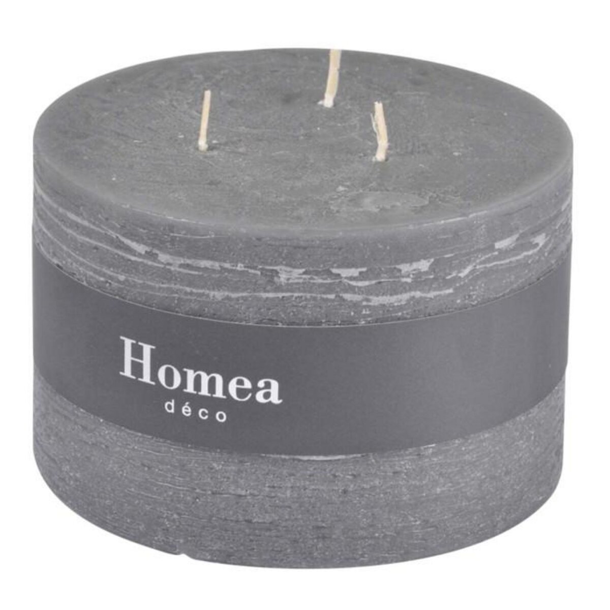 Paris Prix Bougie Déco 3 Mèches  Rustique  12cm Anthracite