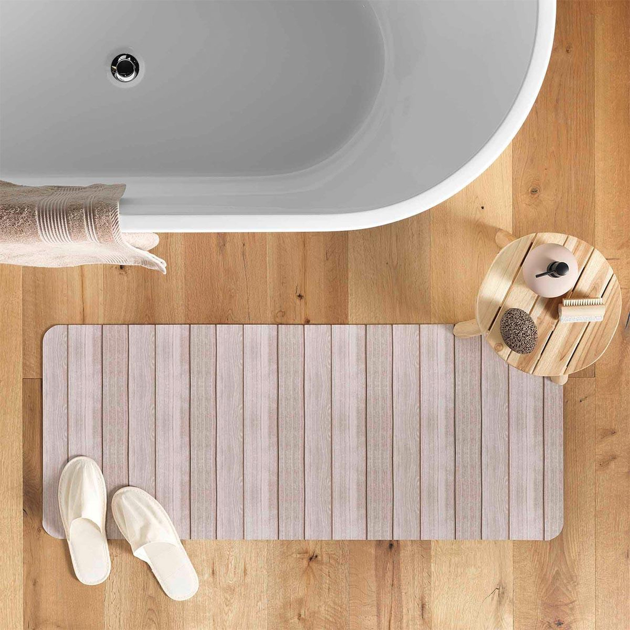 Voir la diapositive 5 : Douceur d'Intérieur Tapis de bain imprimé  calista  50x120cm naturel