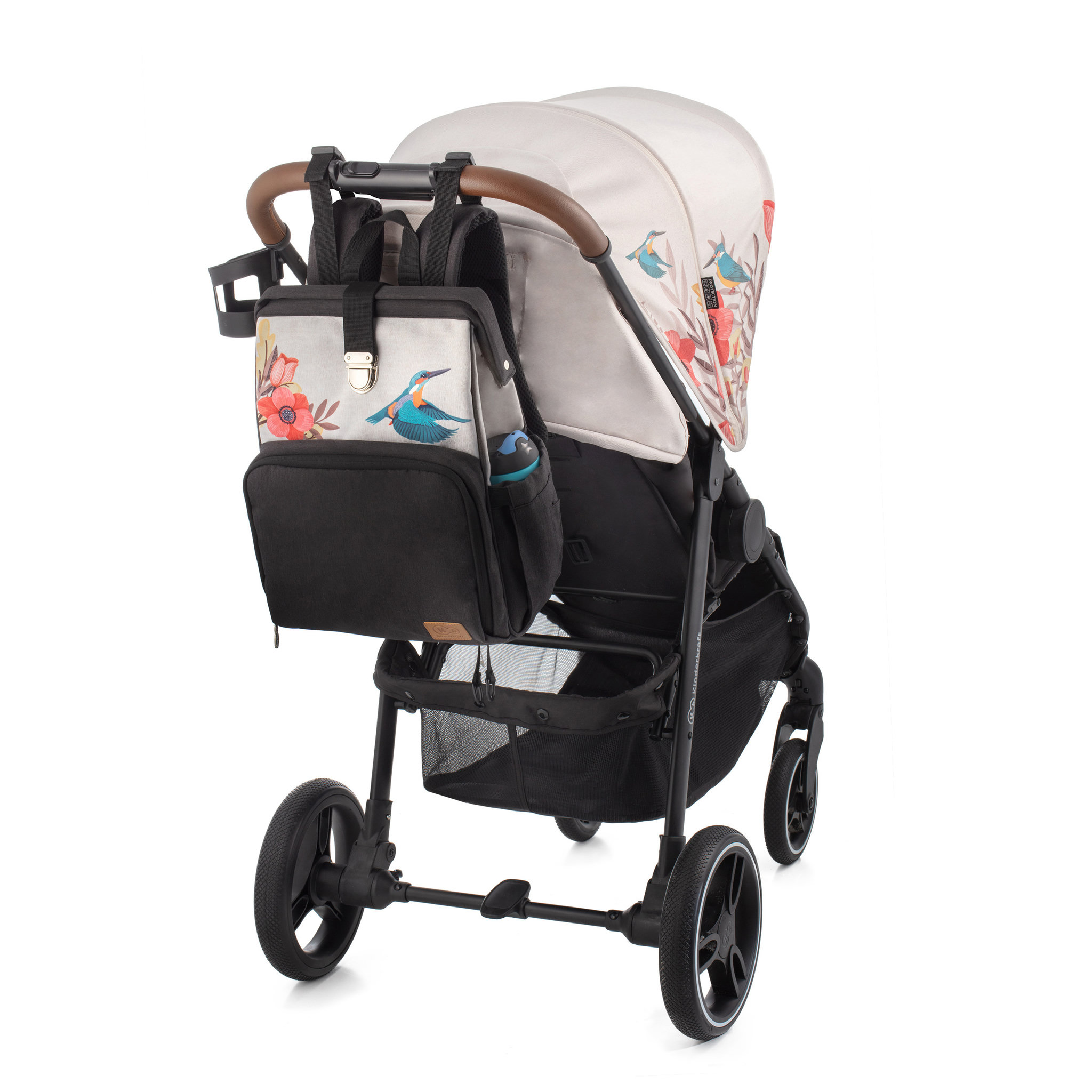 Voir la diapositive 3 : KINDERKRAFT Sac à langer Molly oiseaux bébé 