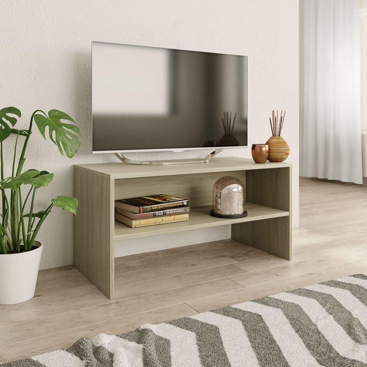 VIDAXL Meuble TV Chene sonoma 80x40x40 cm Bois d'ingenierie