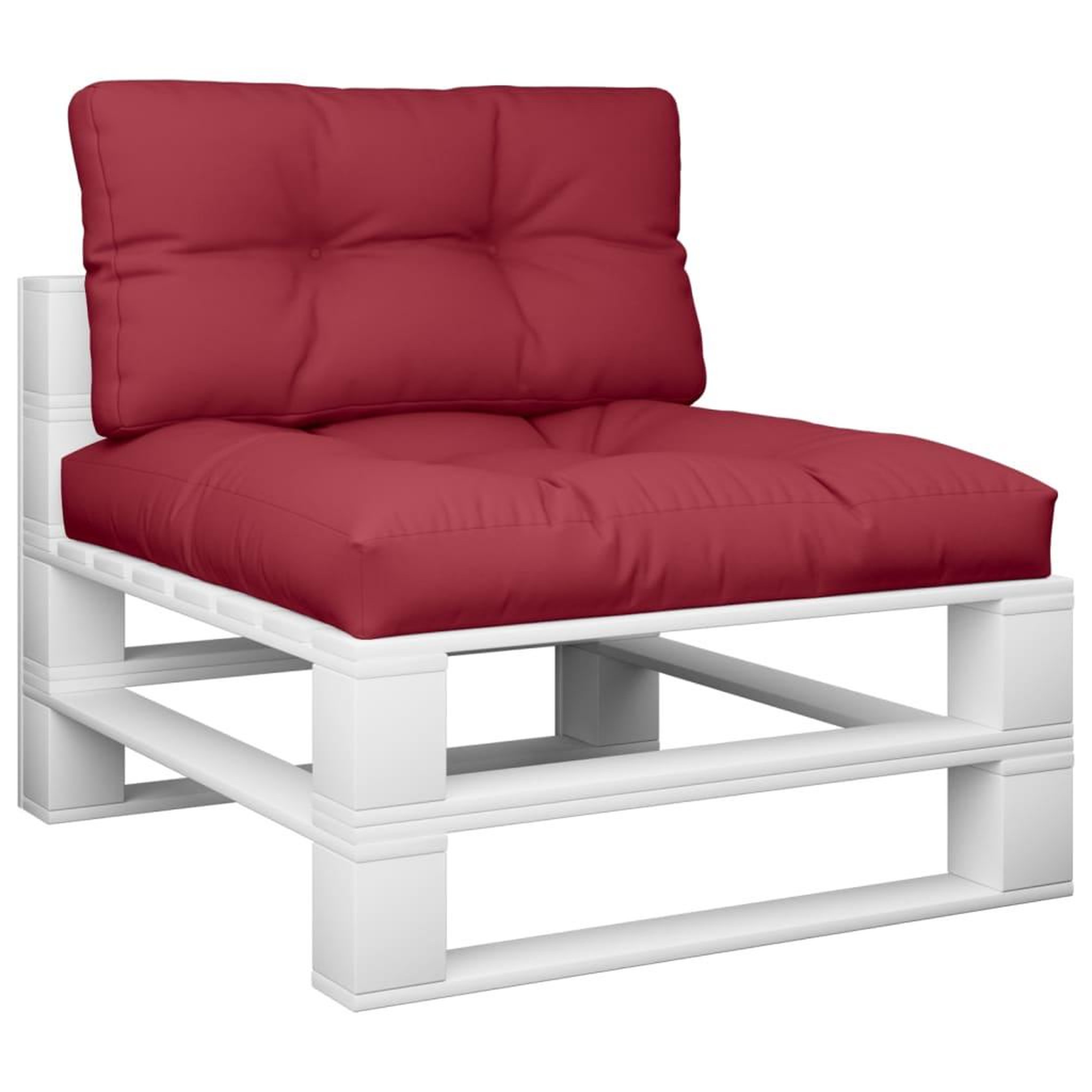Voir la diapositive 3 : VIDAXL Coussins de palette lot de 2 rouge bordeaux tissu