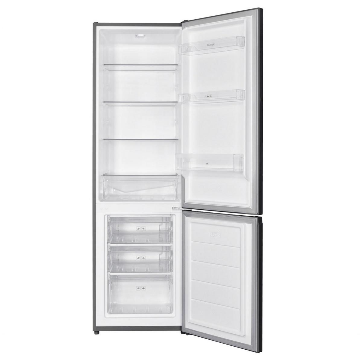 BRANDT Réfrigérateur combiné 55cm 262l statique silver - BC8027EX