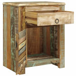 VIDAXL Table de coin avec 1 tiroir et 1 porte Bois de recuperation