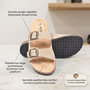 Voir la diapositive 4 : OZABI OZABI Sandales Mule 2 Boucles Nubuck Noir Beige Camel
