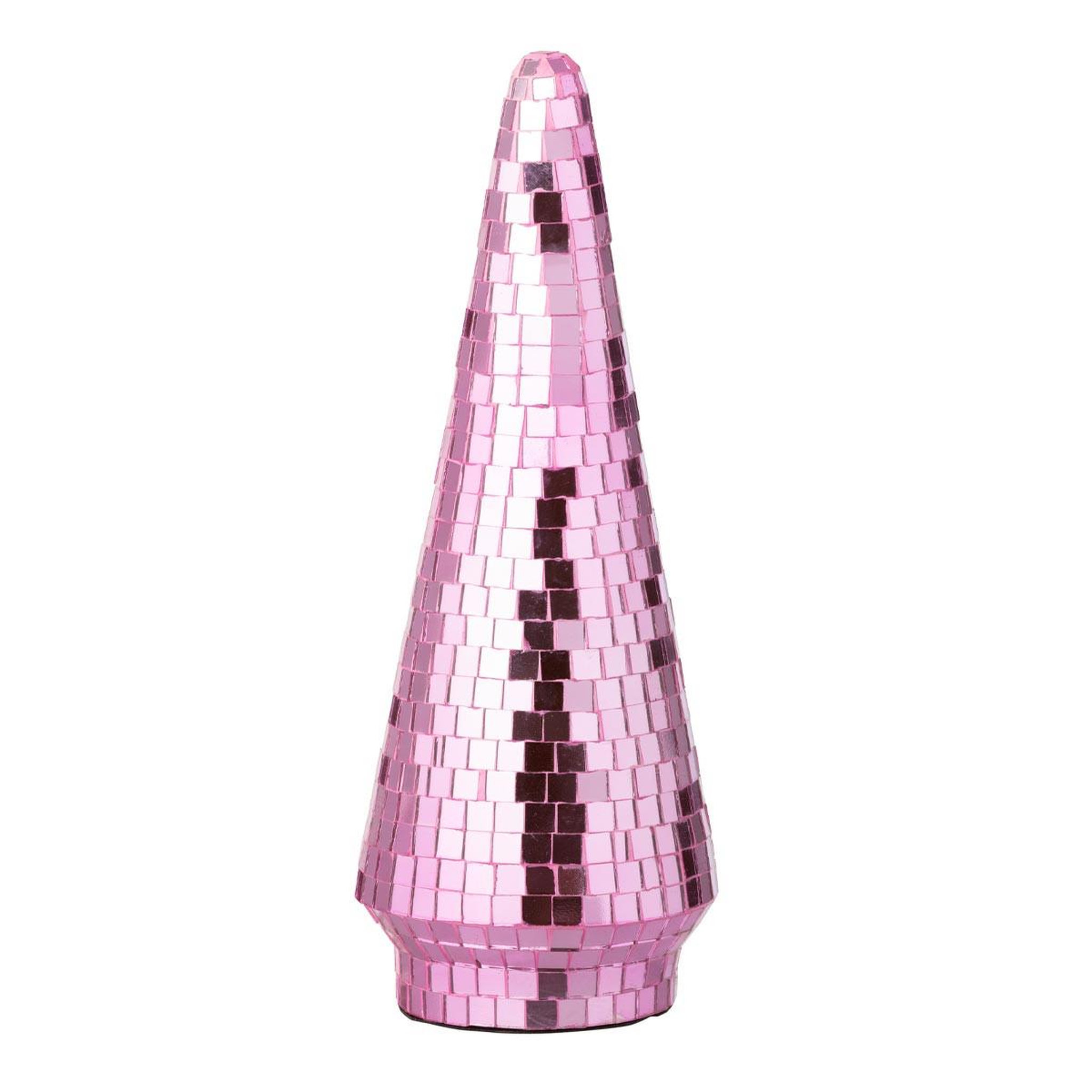 J-LINE Arbre disco en verre  miroir  33cm rose