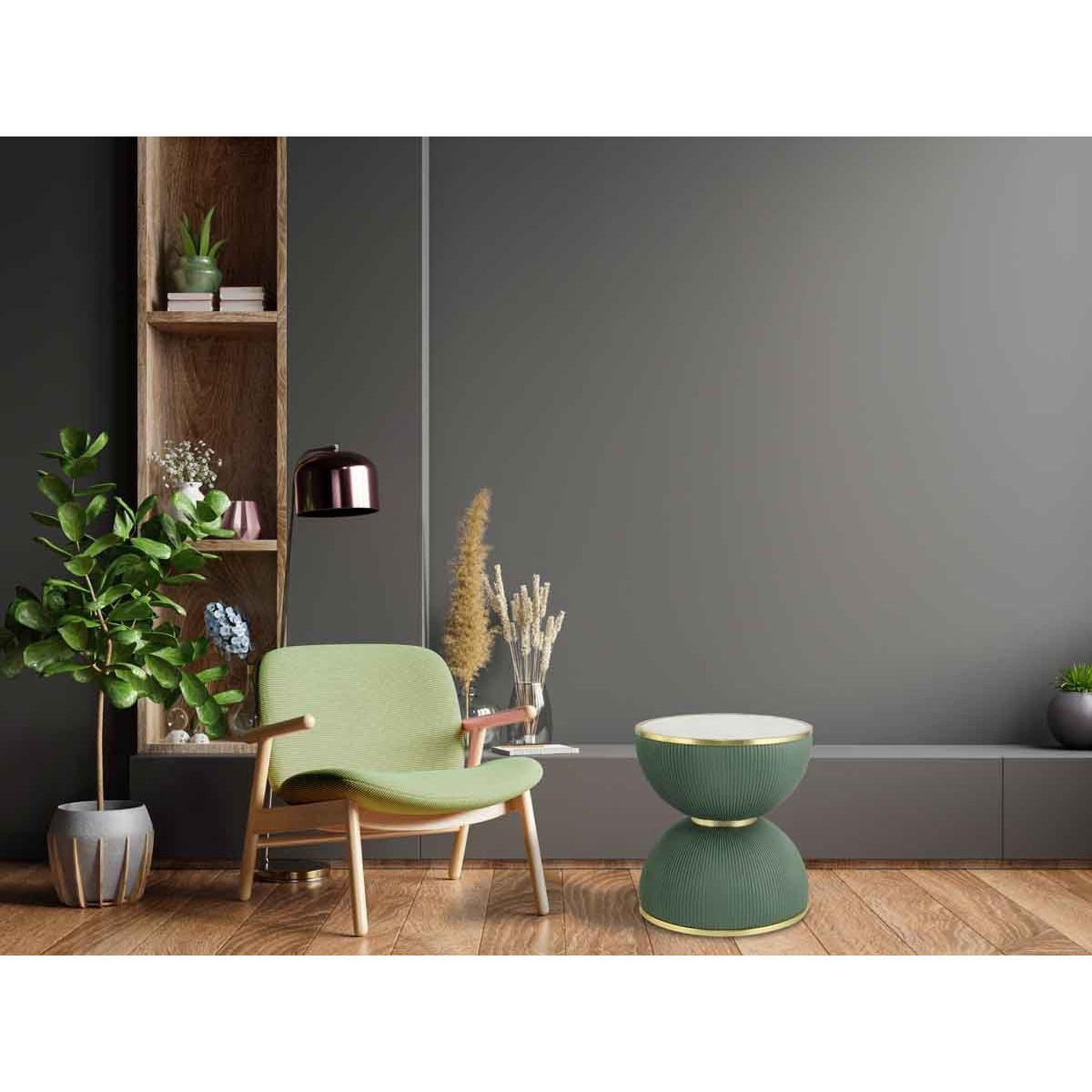 Voir la diapositive 5 : Paris Prix Table d'appoint design  jokai  51cm vert & or