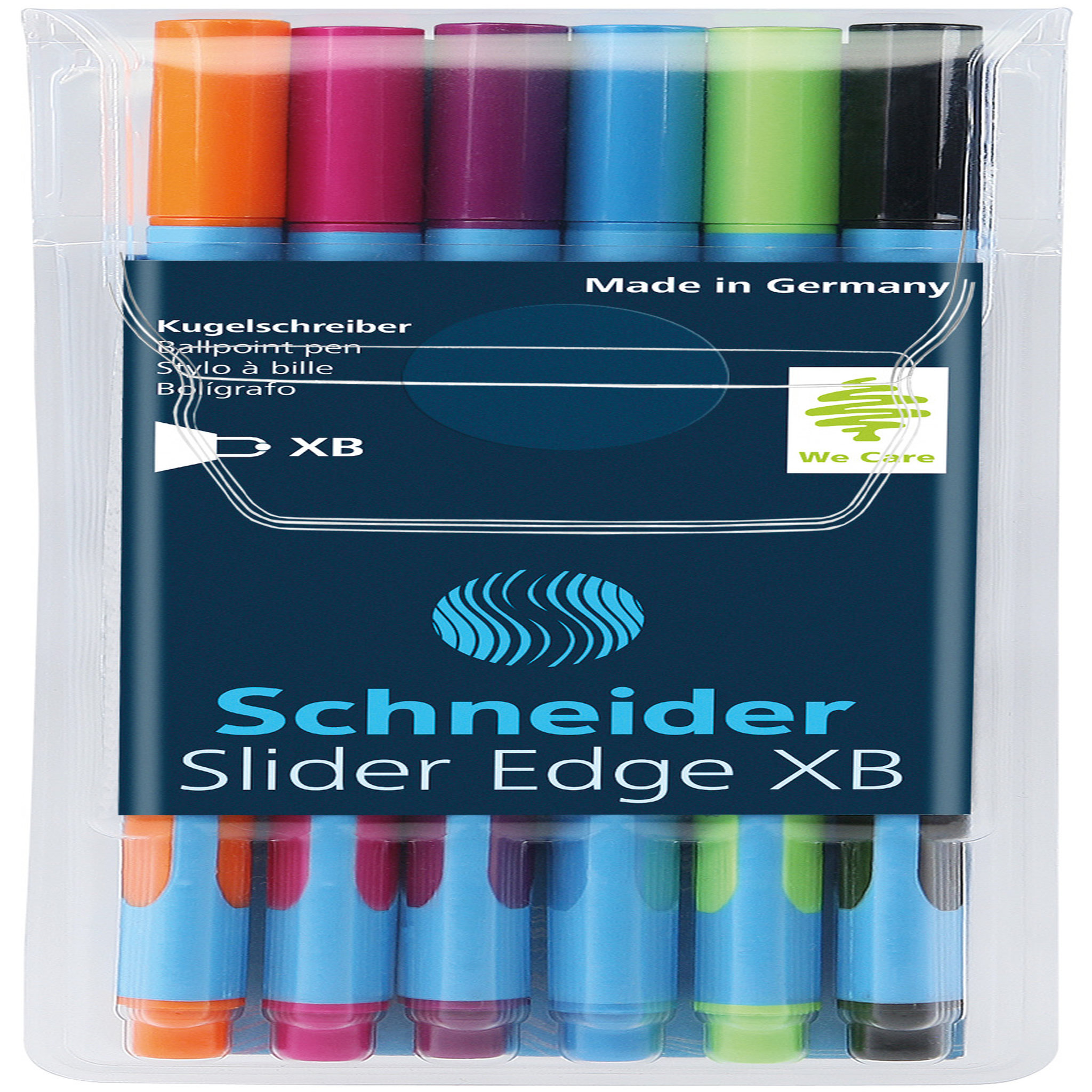 SCHNEIDER Lot de 6 stylos bille Slider Edge assortiment fantaisie