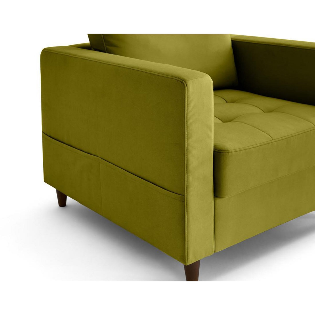 LISA DESIGN Anna - fauteuil avec poche en velours - pieds en bois