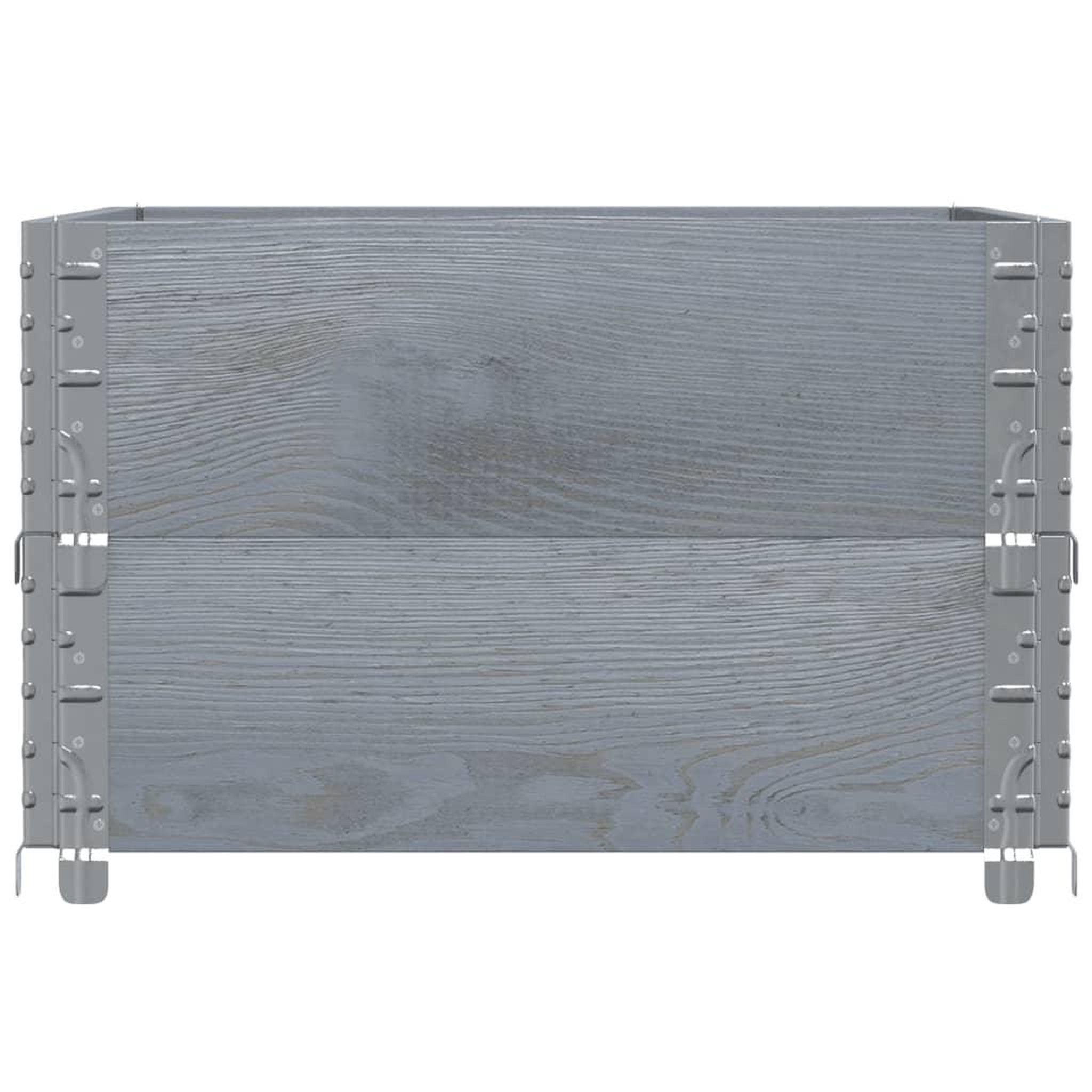 Voir la diapositive 4 : VIDAXL Jardiniere gris 80x60 cm bois massif de pin