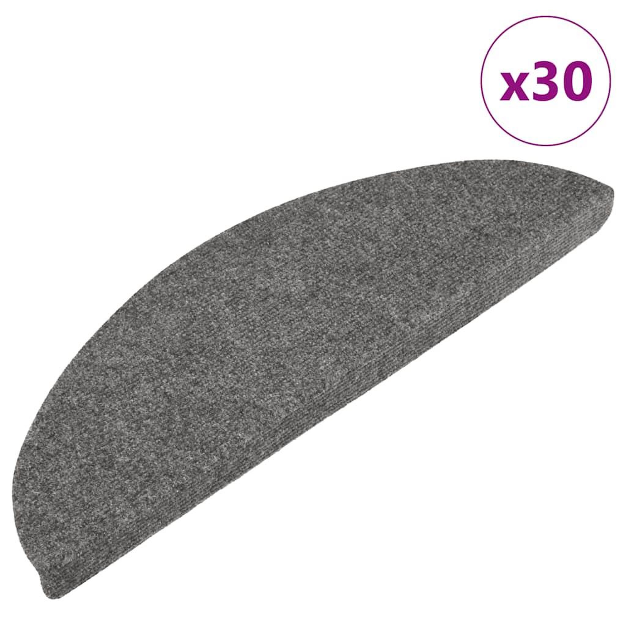 VIDAXL Tapis d'escalier auto-adhesifs 30 pcs gris 56x17x3 cm