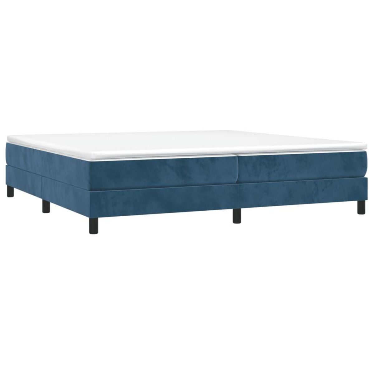 VIDAXL Sommier a lattes de lit et matelas Bleu fonce 200x200cm Velours