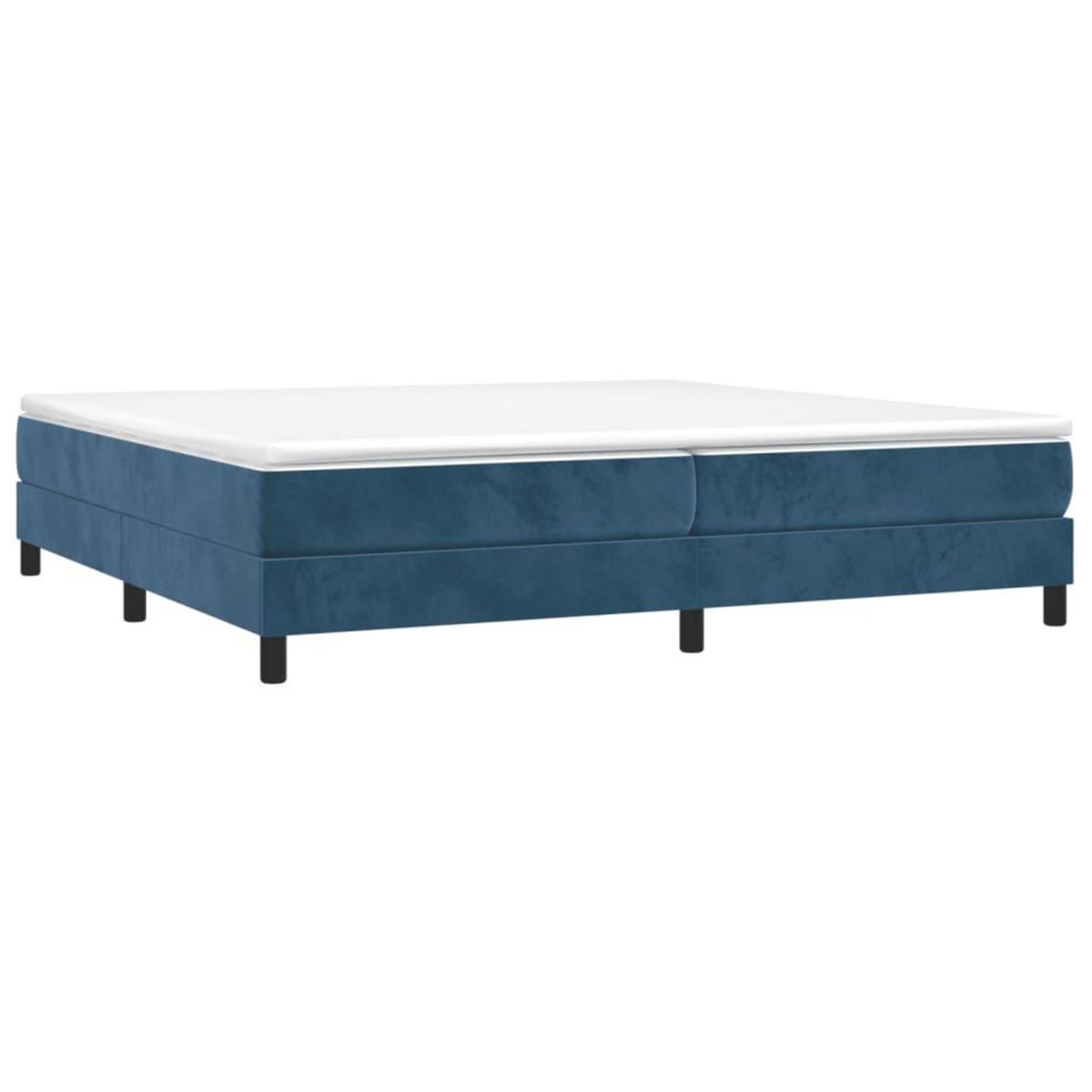 VIDAXL Sommier a lattes de lit et matelas Bleu fonce 200x200cm Velours