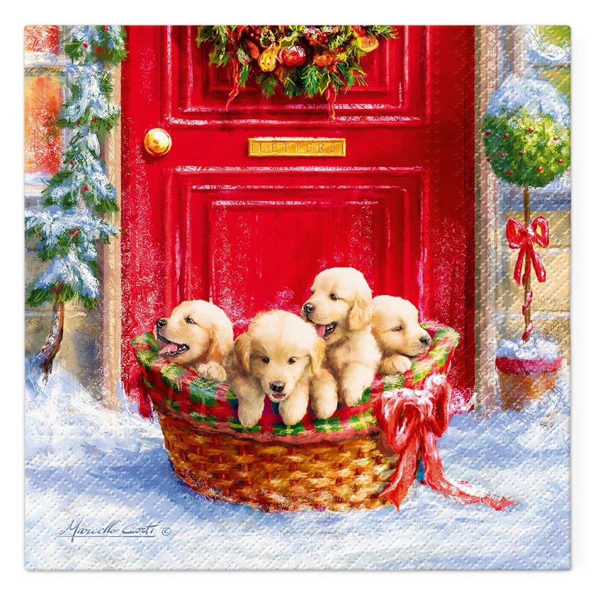 Paris Prix Lot de 20 Serviettes en Papier  Chiots  33x33cm Multicolore