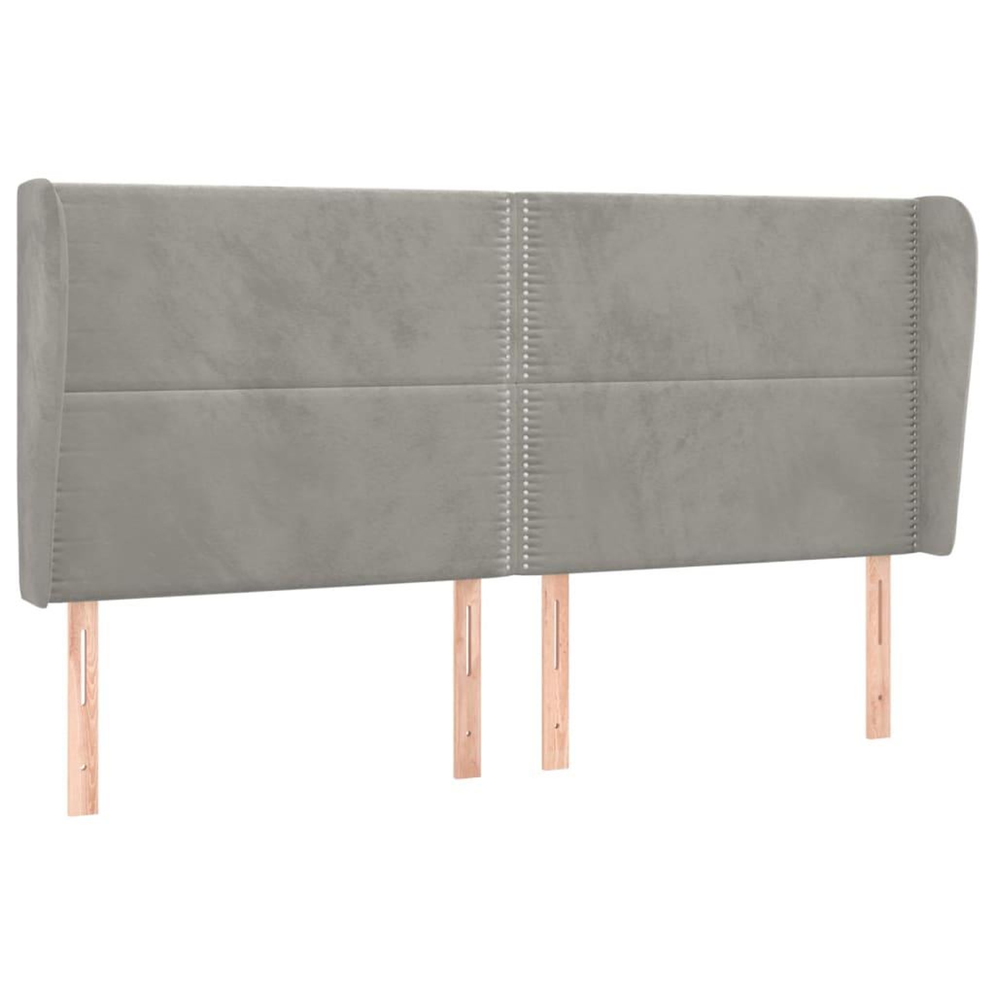Voir la diapositive 2 : VIDAXL Tete de lit avec oreilles Gris clair 183x23x118/128 cm Velours