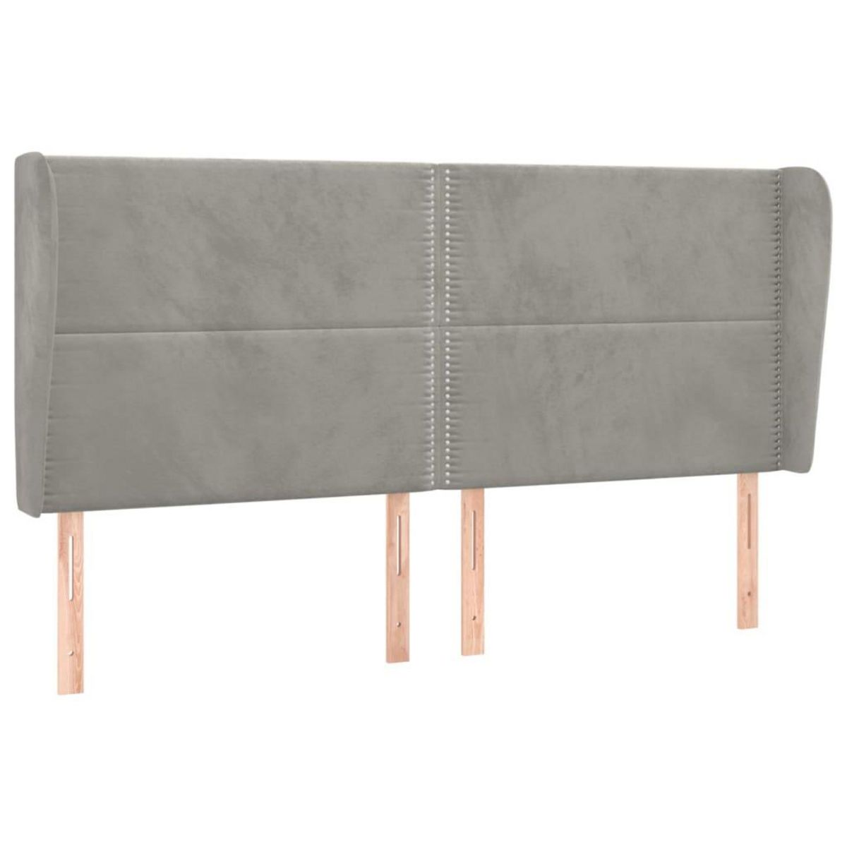 VIDAXL Tete de lit avec oreilles Gris clair 183x23x118/128 cm Velours