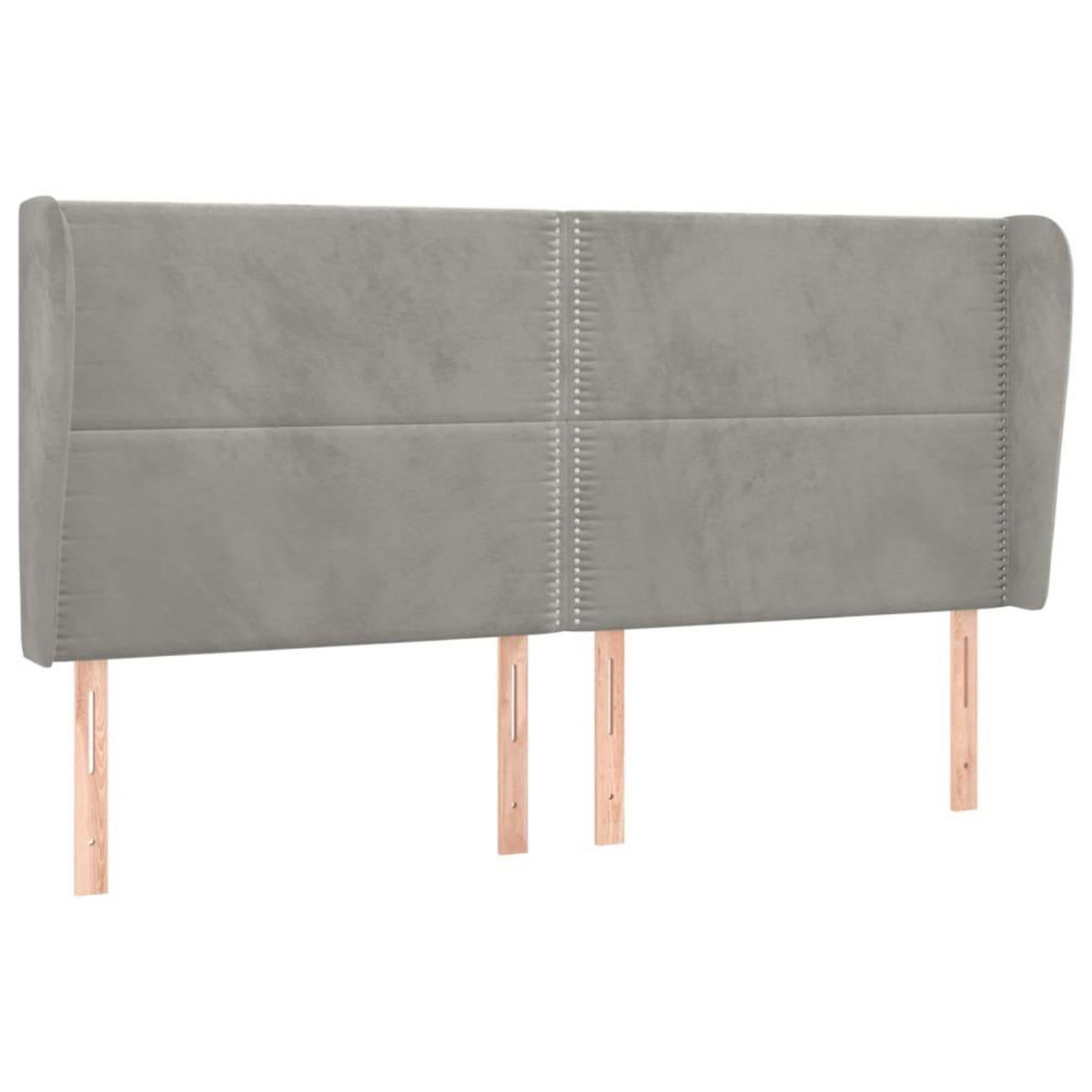 VIDAXL Tete de lit avec oreilles Gris clair 183x23x118/128 cm Velours