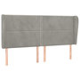 Voir la diapositive 2 : VIDAXL Tete de lit avec oreilles Gris clair 183x23x118/128 cm Velours