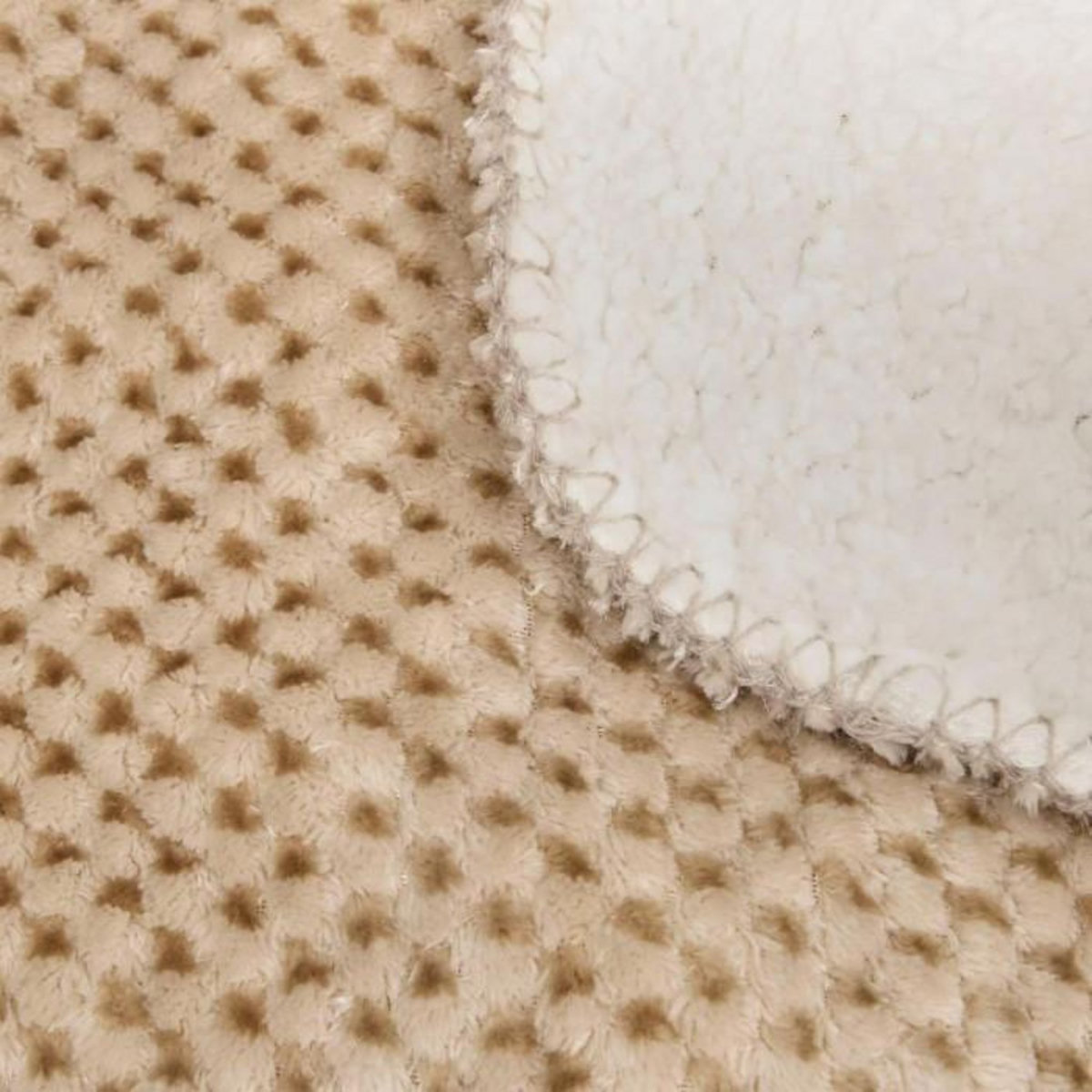 ATMOSPHERA Plaid Sherpa en Flanelle  Lyno  130x170cm Beige