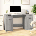 VIDAXL Bureau avec armoire laterale Sonoma gris Bois d'ingenierie