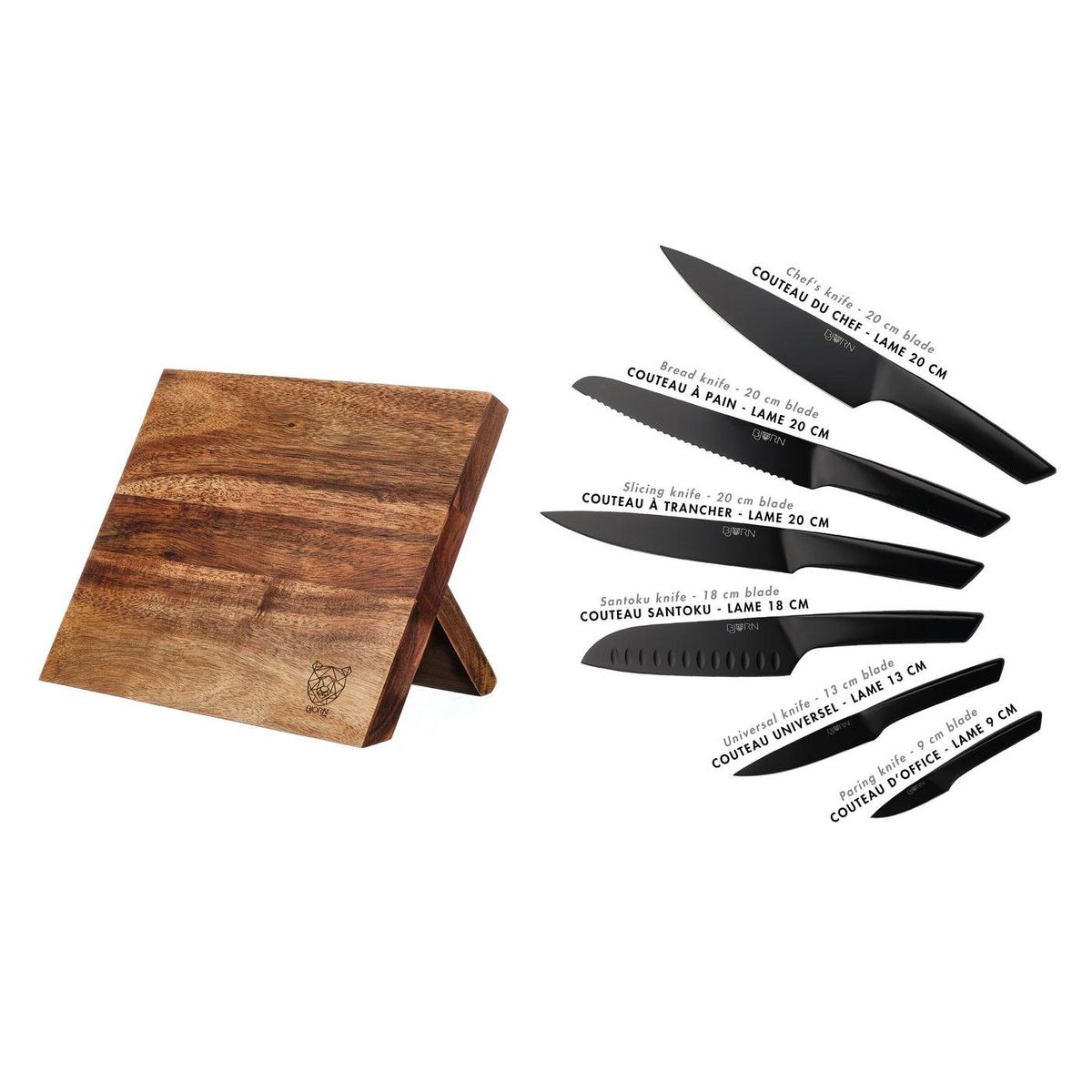 BJORN Bloc couteaux de cuisine JENSEN VANTAA - 7 pièces