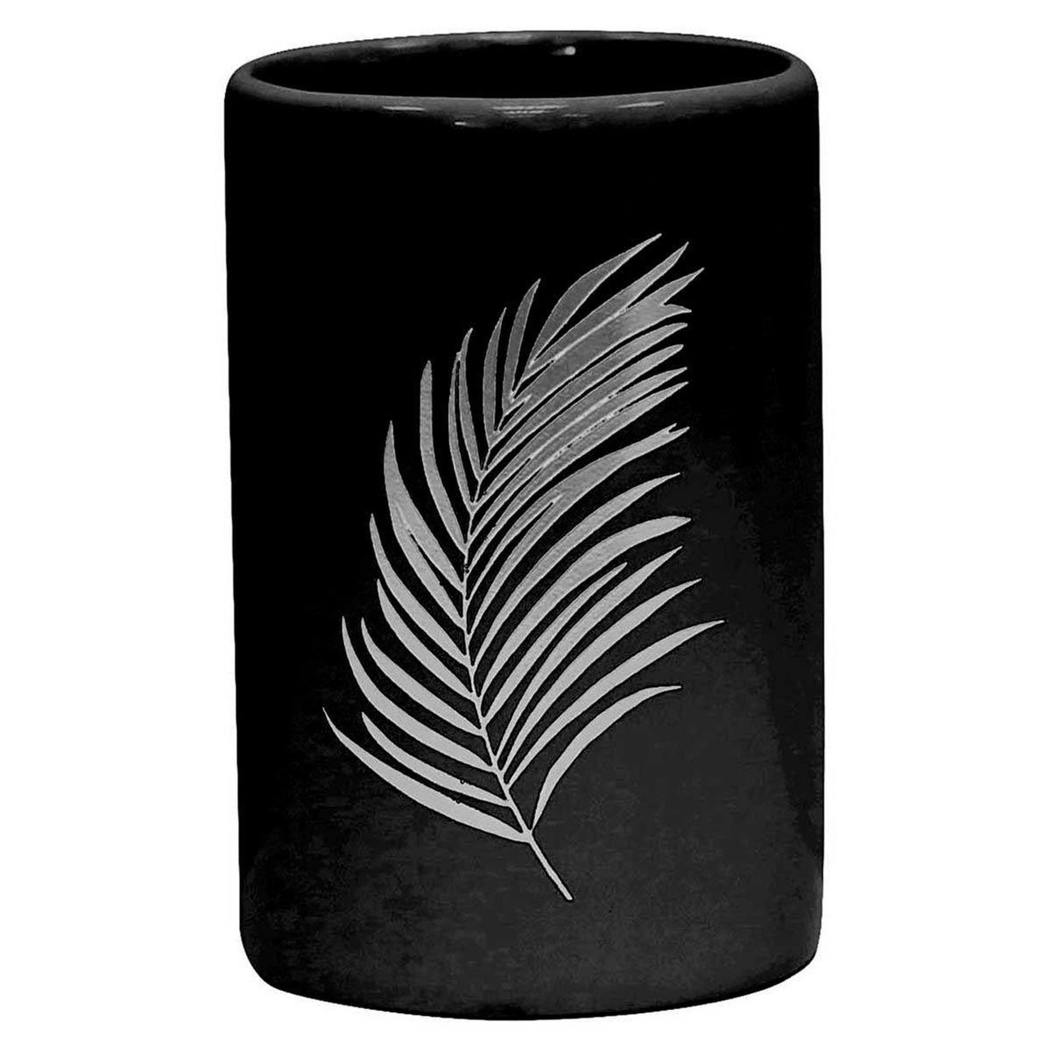 Douceur d'Intérieur Gobelet salle de bain imprimé  orbella  11cm noir & argent