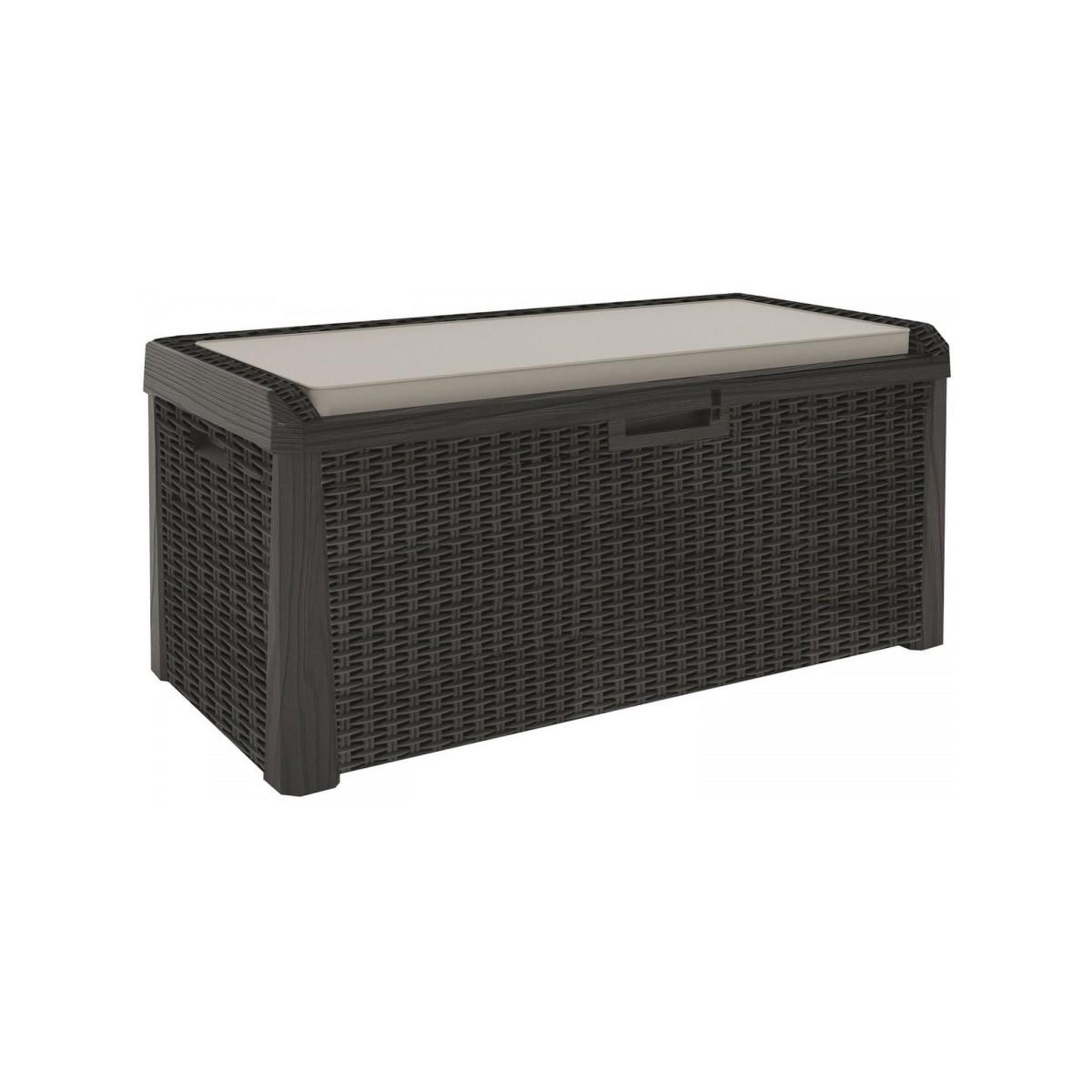 Toomax Coffre de jardin en résine 560 litres gris anthracite cousin inclus effet rotin l147xp72xh65 cm toomax