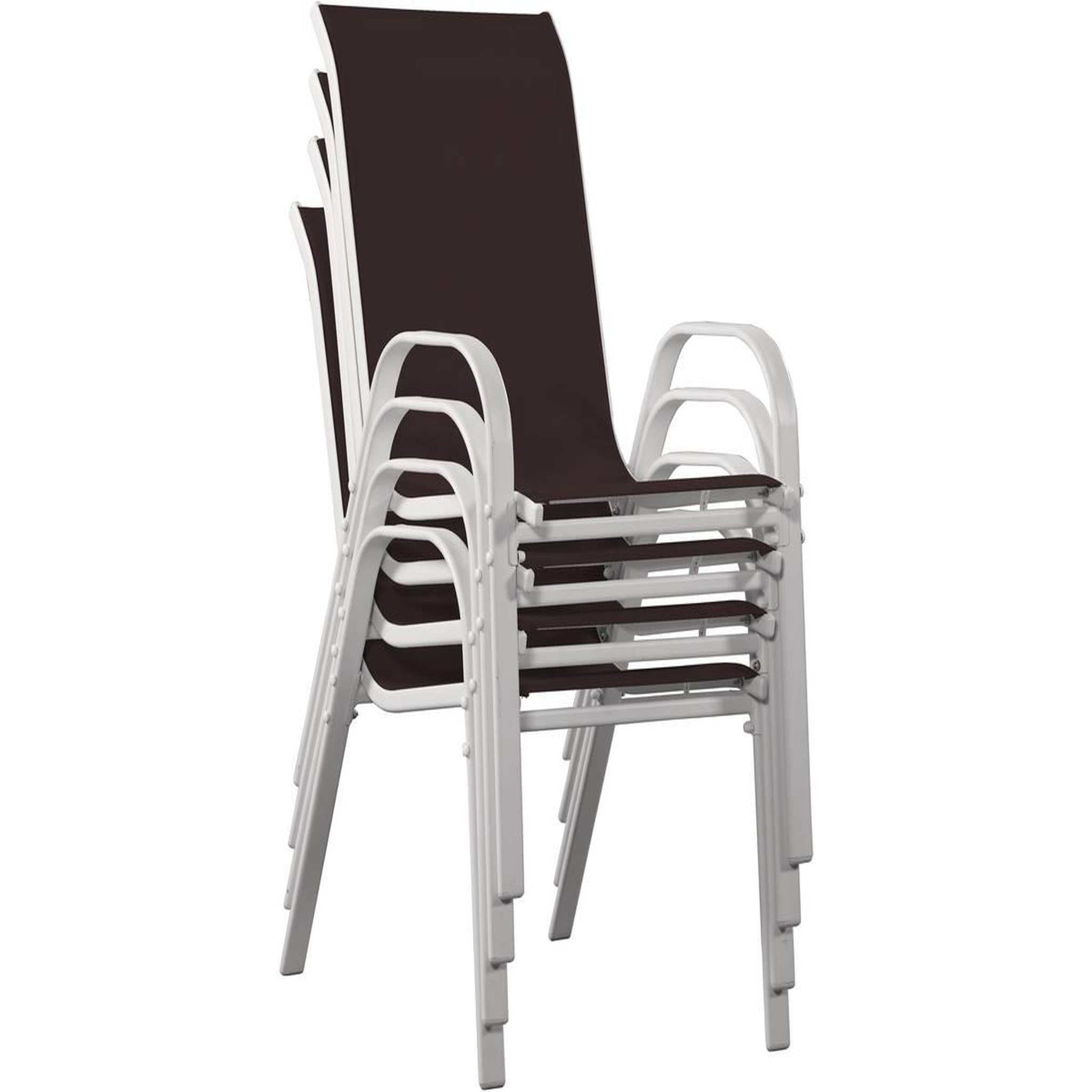 Voir la diapositive 4 : Habitat et Jardin Fauteuil jardin Textilène  Cordoba  - Phoenix - Taupe - Lot de 4