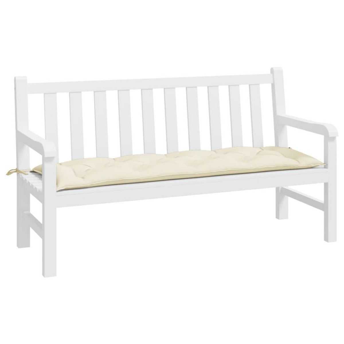 VIDAXL Coussin de banc de jardin blanc creme 150x50x7 cm tissu oxford