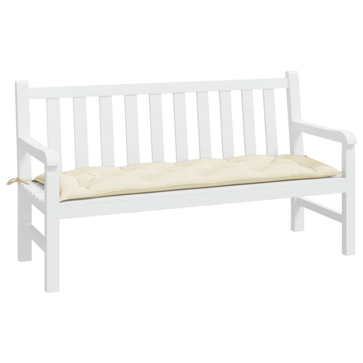 VIDAXL Coussin de banc de jardin blanc creme 150x50x7 cm tissu oxford