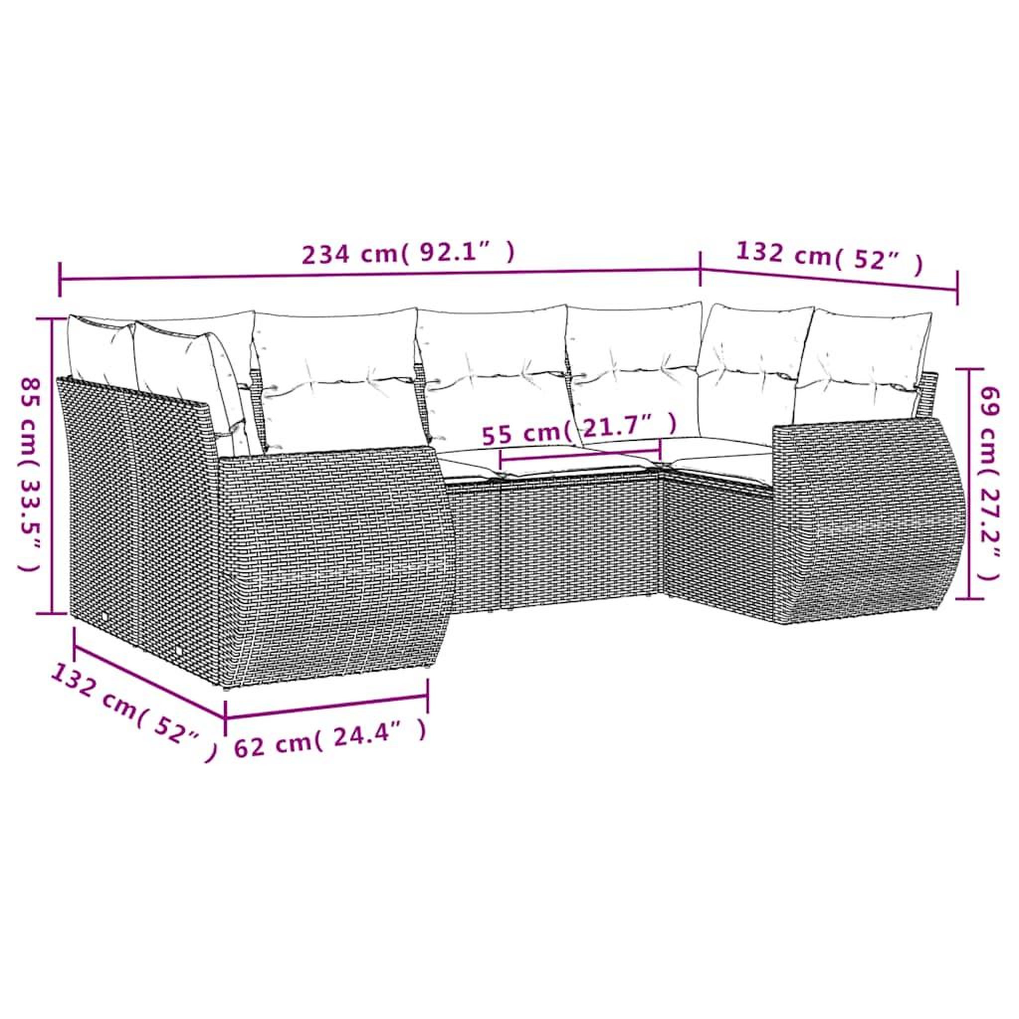 Voir la diapositive 6 : VIDAXL Salon de jardin 6 pcs avec coussins gris clair resine tressee