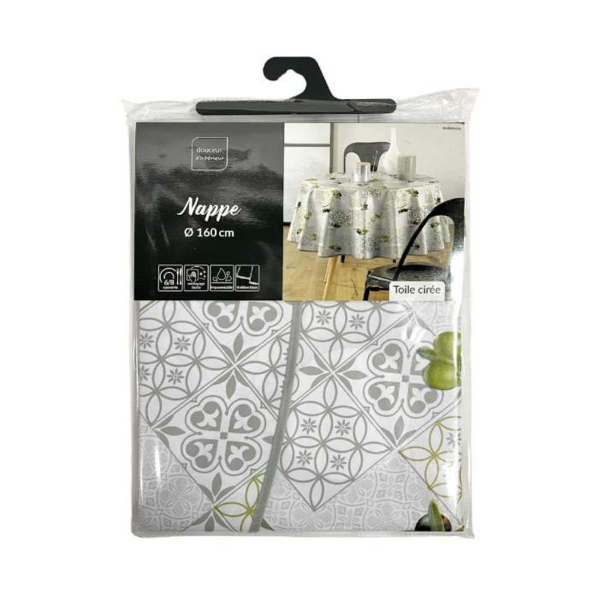 Paris Prix Nappe Toile Cirée Ronde  Andalousie  160cm Vert