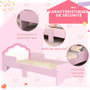 Voir la diapositive 5 : HOMCOM Lit enfant design girly motif nuage - sommier à lattes inclus - MDF contreplaqué rose blanc