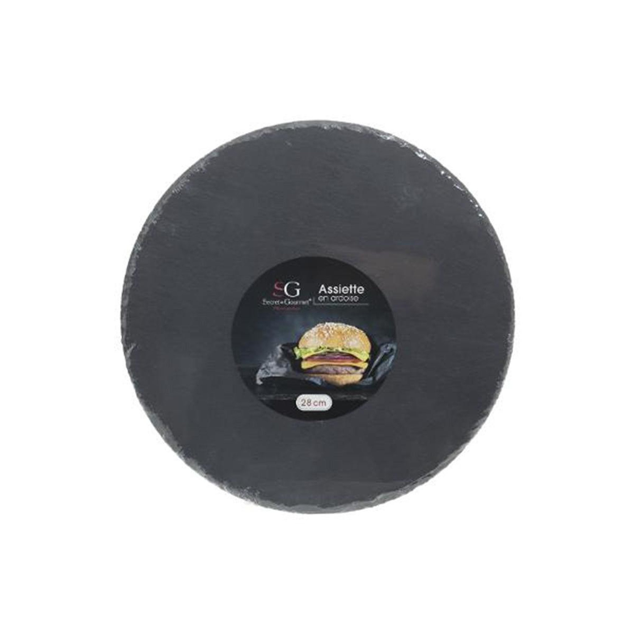 Voir la diapositive 3 : SECRET DE GOURMET Lot de 6 assiettes plates  ardoise  28cm gris