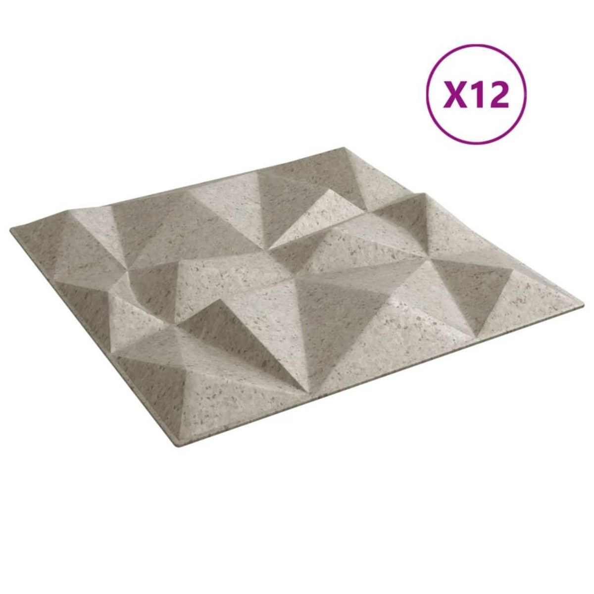 VIDAXL Panneaux muraux 12 pcs beton 50x50 cm XPS 3 m² losange