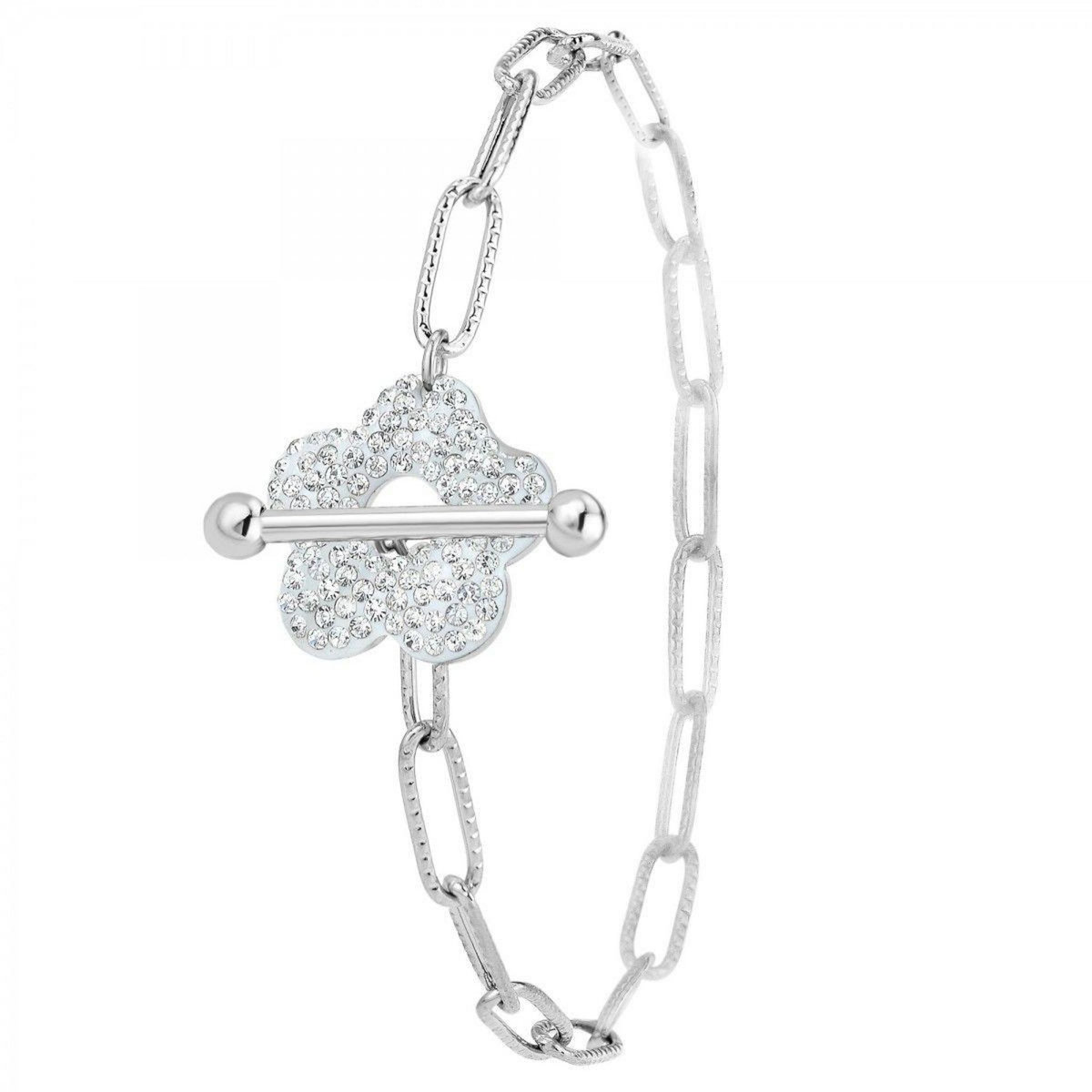 SC CRYSTAL Bracelet fleur par SC Crystal orné de Cristaux scintillants