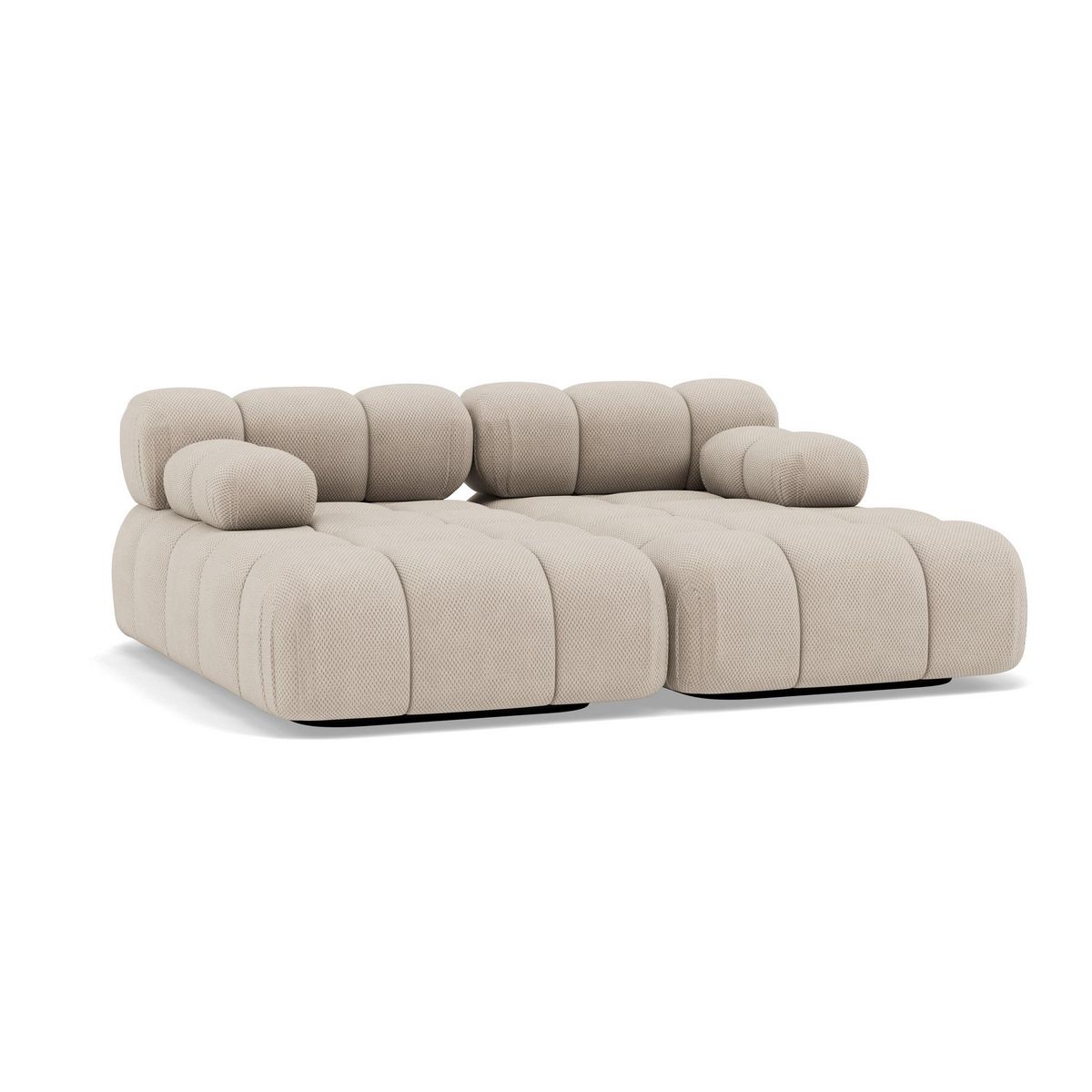 LISA DESIGN Ruby - canapé droit 4 places avec double méridienne - assise profonde - en velours texturé