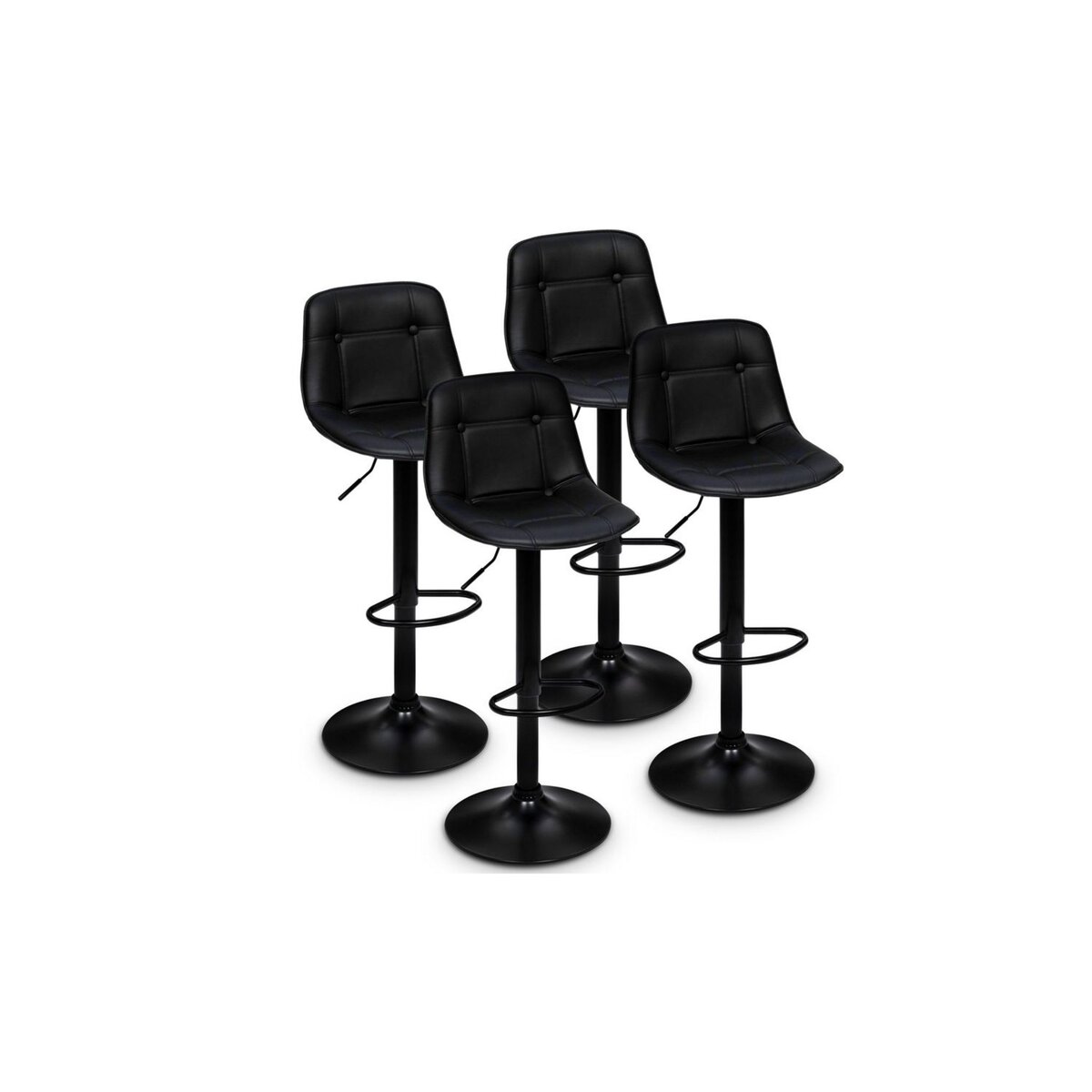 Lot de 4 tabourets de bar ajustables en hauteur MANHATTAN