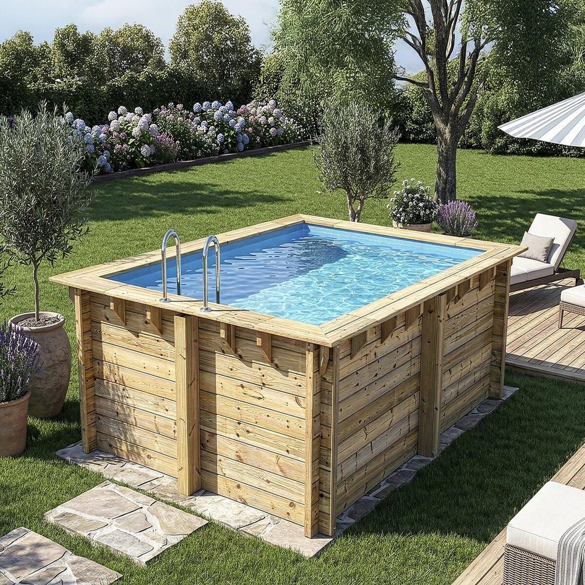 Voir la diapositive 3 : Habitat et Jardin Piscine bois rectangle   zanzibar  - 3,50 x 2,30 x 1,24  m