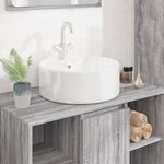 VIDAXL Lavabo blanc 40x14,5 cm ceramique rond