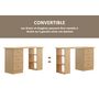 Voir la diapositive 6 : HOMCOM Bureau informatique table multi-fonctions 3 tiroirs 2 étagères dim. 120L x 49l x 72H cm MDF aspect bois clair
