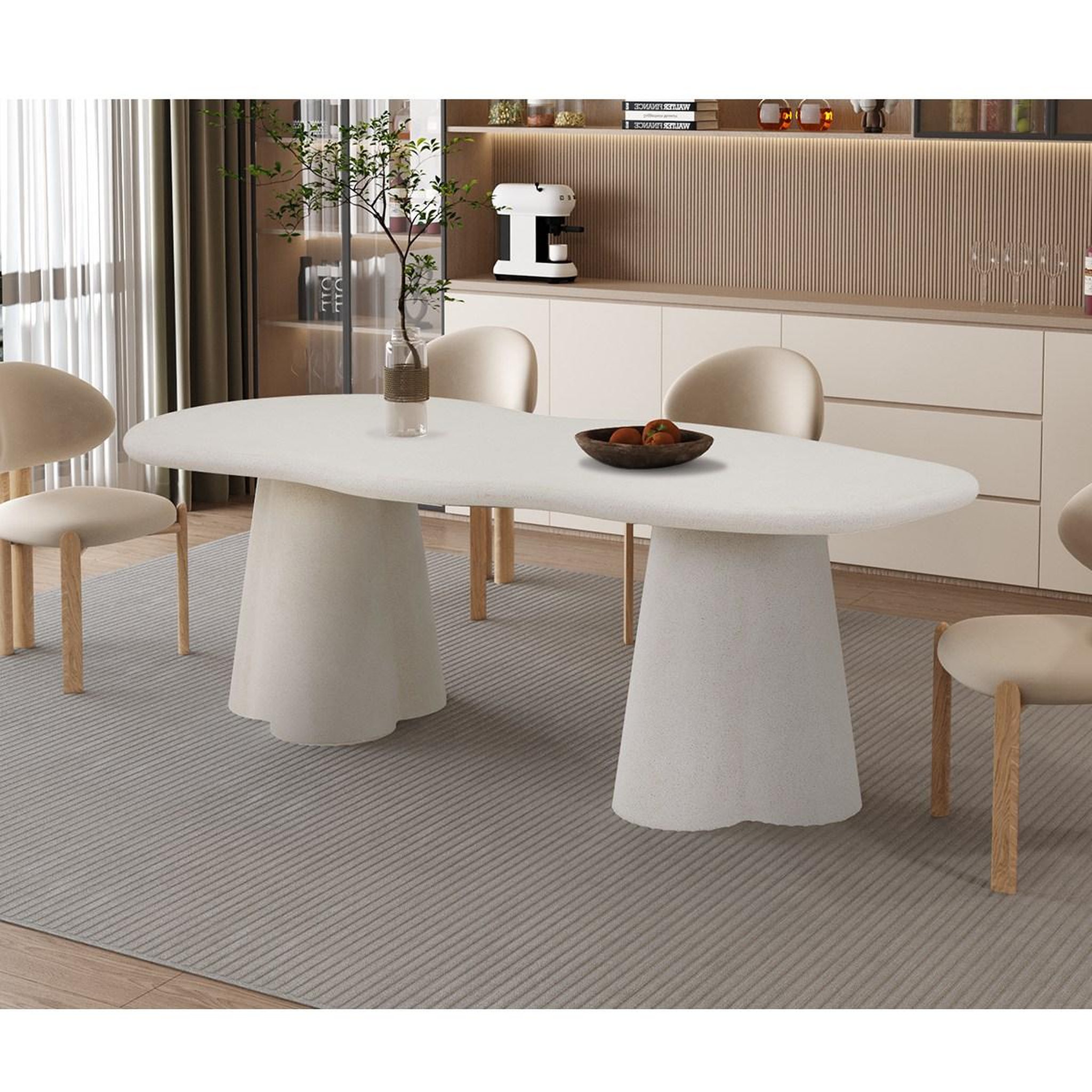 Voir la diapositive 3 : JLC KREATION Table à manger organique en fibre de ciment 220cm orka
