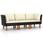 Voir la diapositive 2 : VIDAXL Canape de jardin a 3 places avec coussins Noir Resine tressee