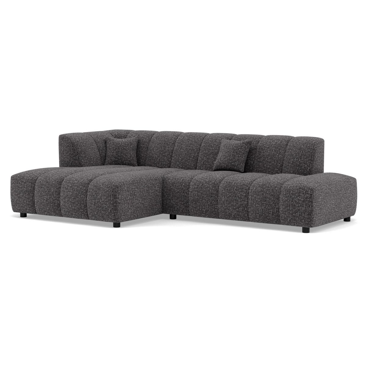 LISA DESIGN Curtis - canapé d'angle gauche 4 places en tissu texturé