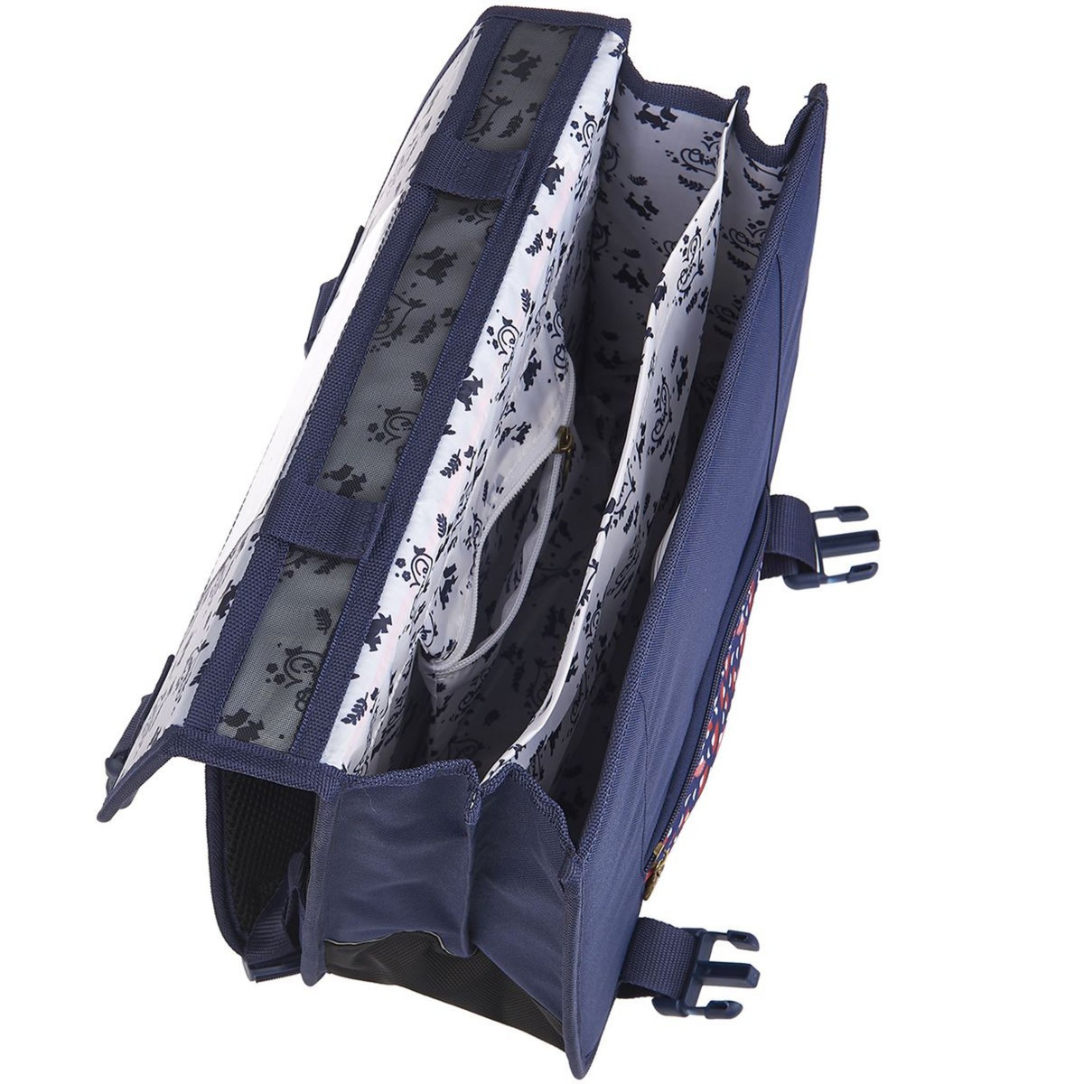 CHIPIE Cartable 38 cm CP/CE1/CE2 bleu motifs feuilles